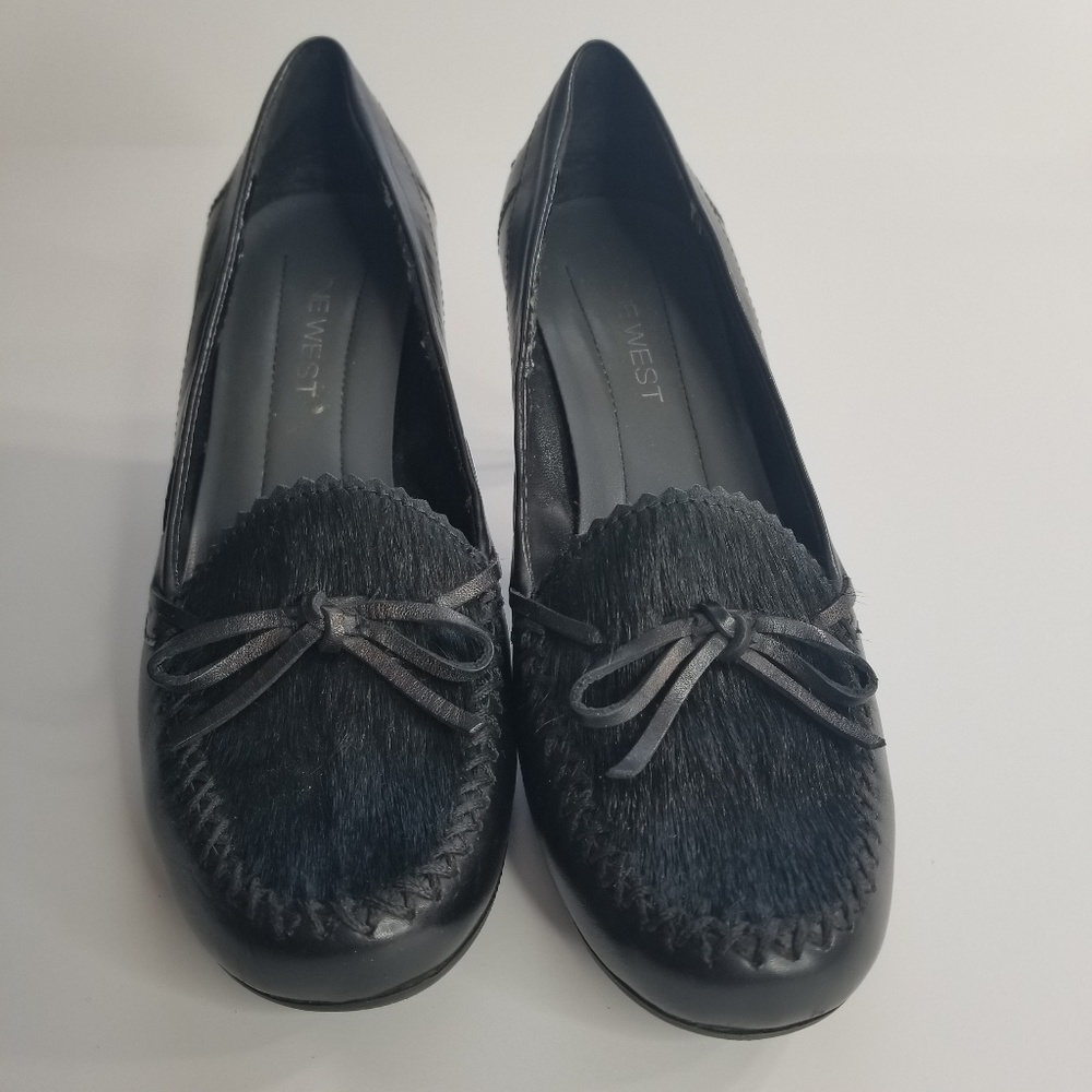 Nine West leather  pony hair kitten heel pumps